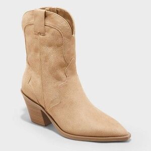 Universal Thread - Women's Jacey Wide Width Western Ankle Boots - Uni Tan